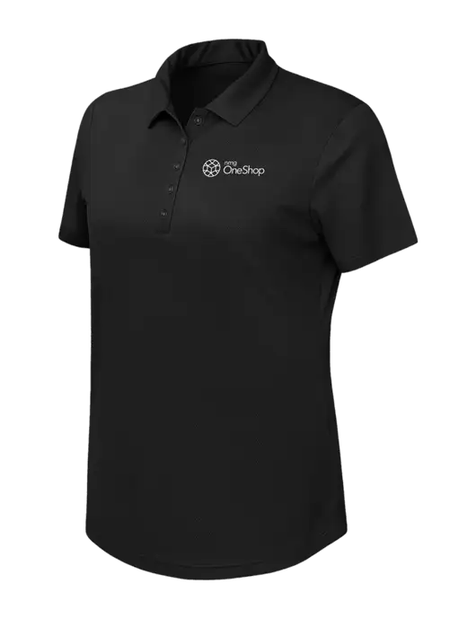 Callaway Womens Birdseye Black Polo w/OneShop Logo