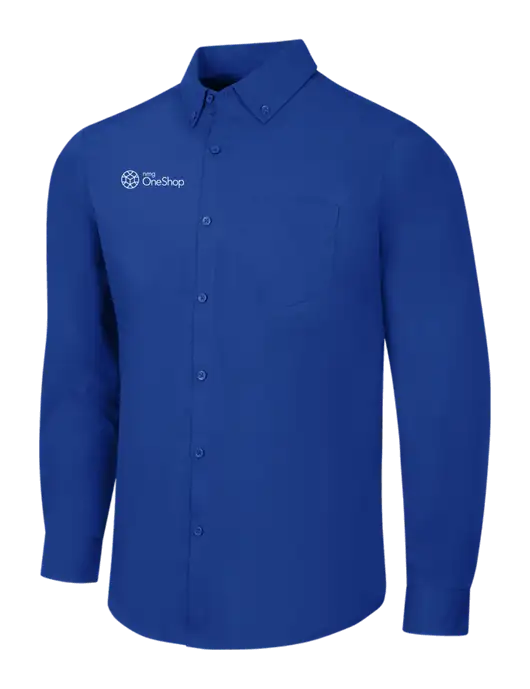 Dark Royal Long Sleeve Carefree Poplin Shirt w/OneShop Logo