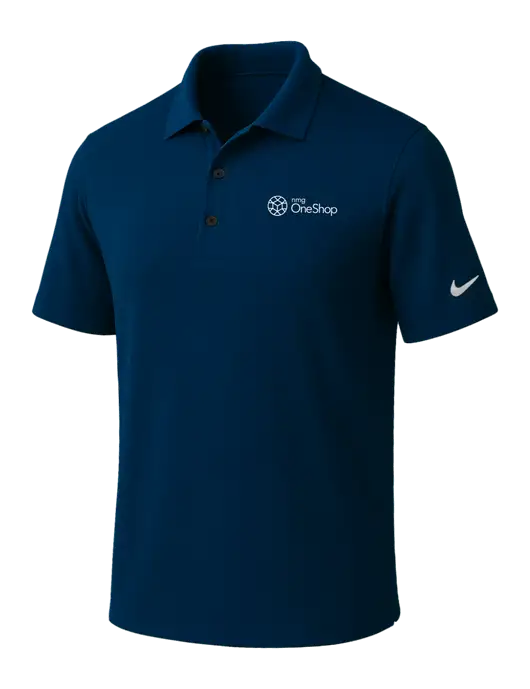 NIKE Navy Dri-Fit Micro Pique Polo w/OneShop Logo