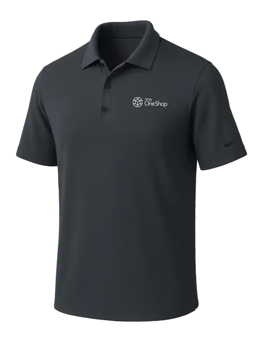NIKE Dark Grey Dri-Fit Micro Pique Polo w/OneShop Logo