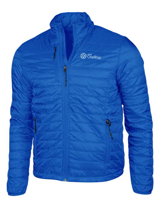 Dark Royal Blue Puffy Packable Jacket w/OneShop Logo
