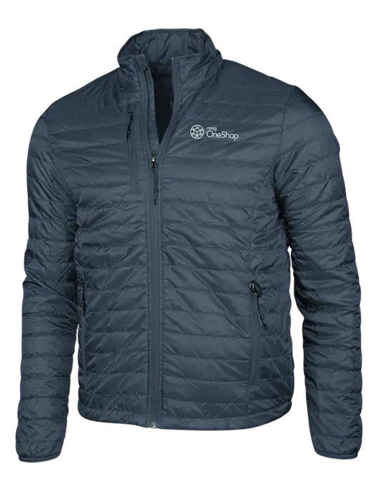 Navy Puffy Packable Jacket w/OneShop Logo