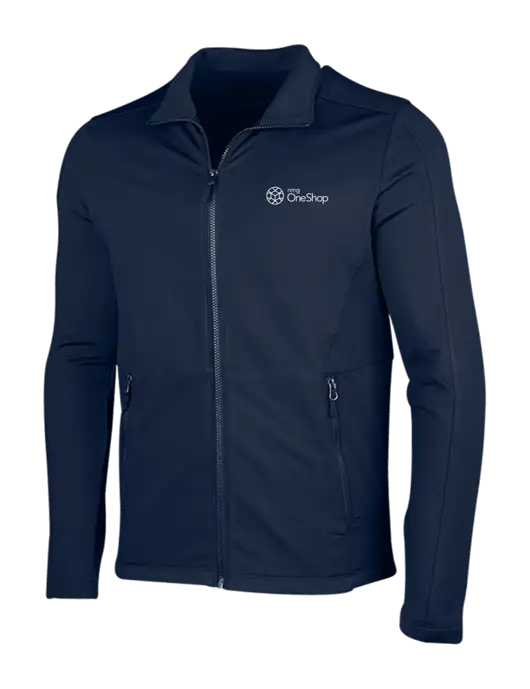 Navy Grid Fleece Jacket w/OneShop Logo