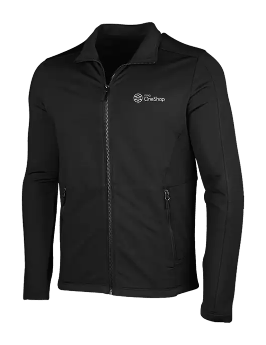 Deep Black Grid Fleece Jacket w/OneShop Logo