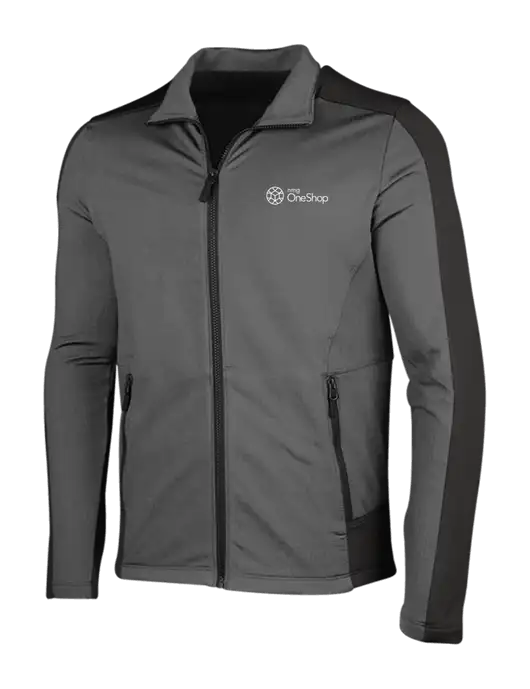 Medium Grey Heather Grid Fleece Jacket w/OneShop Logo
