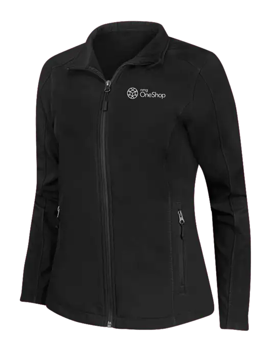 Black Womens Core Soft Shell Jacket w/OneShop Logo