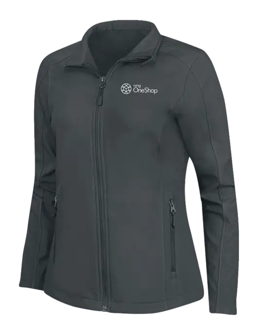 Charcoal Grey Womens Core Soft Shell Jacket w/OneShop Logo