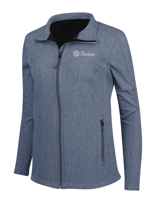Navy Heather Womens Core Soft Shell Jacket w/OneShop Logo