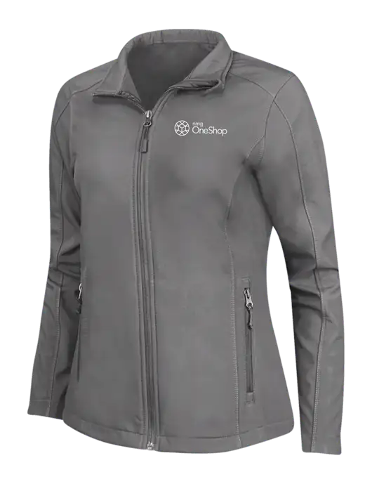 Medium Grey Womens Core Soft Shell Jacket w/OneShop Logo