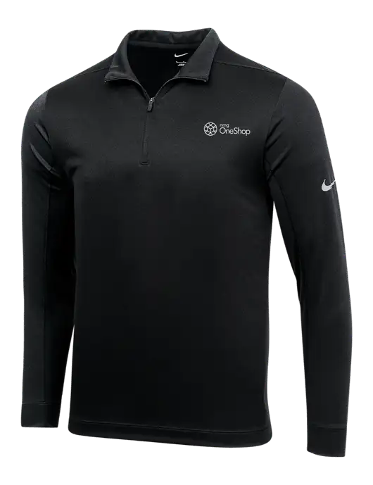NIKE Black Dry 1/2 Zip Cover-Up w/OneShop Logo