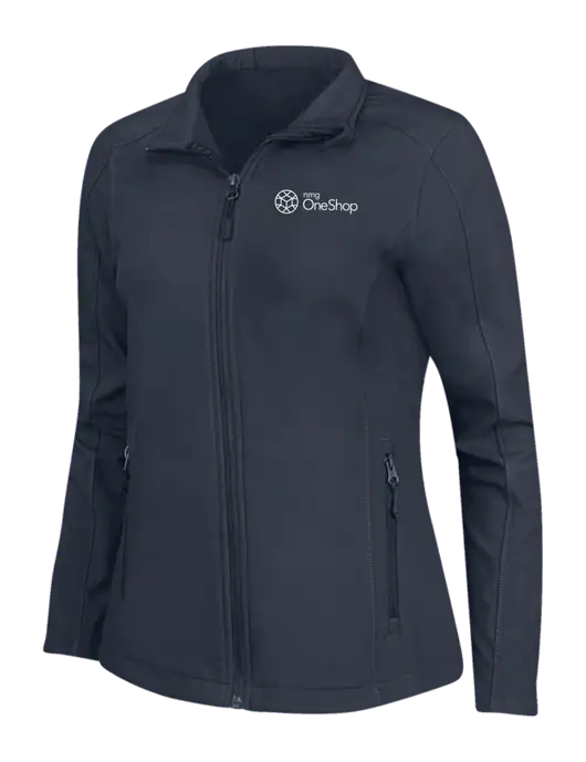 Navy Womens Core Soft Shell Jacket w/OneShop Logo