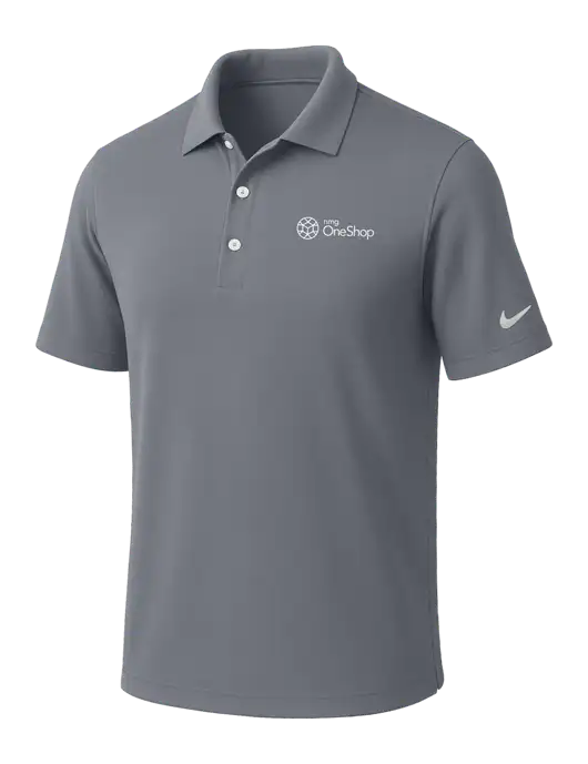 NIKE Medium Grey Dri-Fit Micro Pique Polo w/OneShop Logo