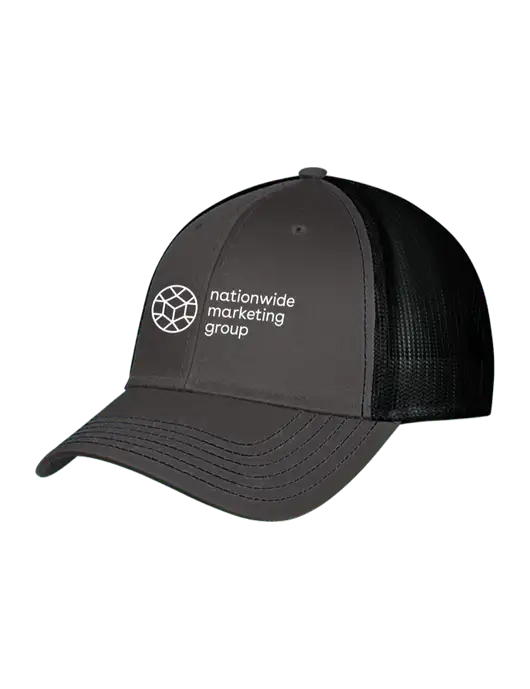Charcoal & Black Mesh Trucker Cap Snap Back w/Nationwide Logo