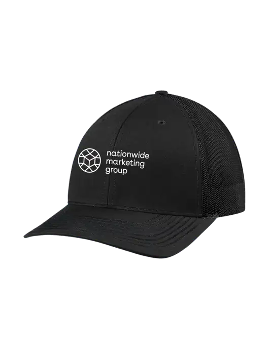 Richardson Adjustable Snapback Original 112 Trucker Cap Black w/Black Mesh w/Nationwide Logo