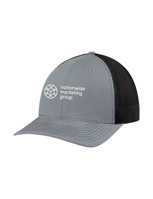 Richardson Adjustable Snapback Original 112 Trucker Cap Heather Grey w/Black Mesh w/Nationwide Logo