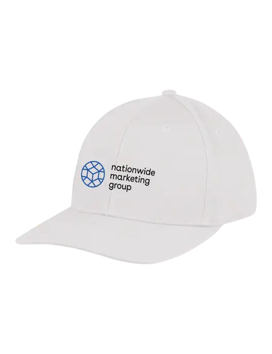 Premium Modern Structured Twill White Snapback Cap w/Nationwide Logo