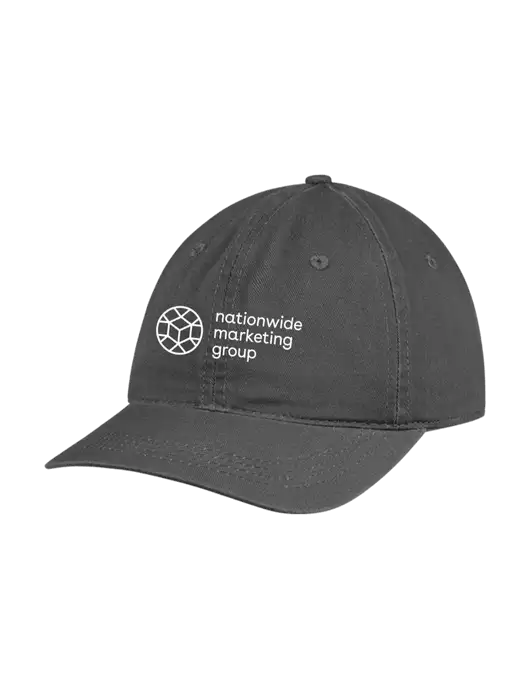 Garment Washed Unstructured Twill Charcoal Cap w/Nationwide Logo