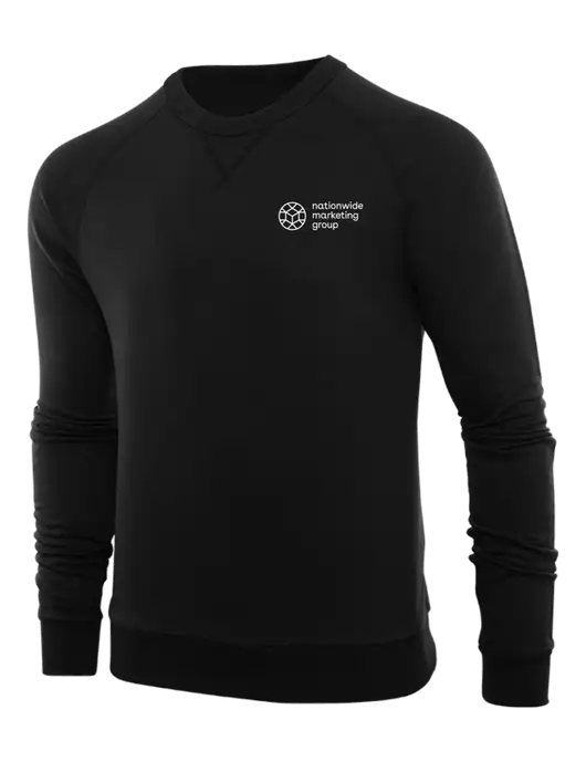 Allmade Deep Black Organic French Terry Crewneck Sweatshirt w/Nationwide Logo