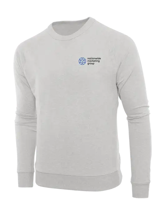 Allmade Granite Grey Heather Organic French Terry Crewneck Sweatshirt w/Nationwide Logo
