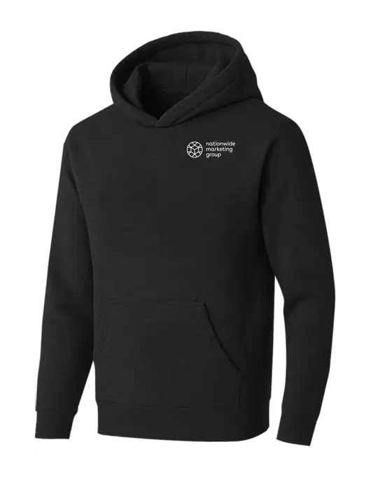 BELLA+CANVAS Black Heather Sponge Fleece Pullover Hoodie w/Nationwide Logo