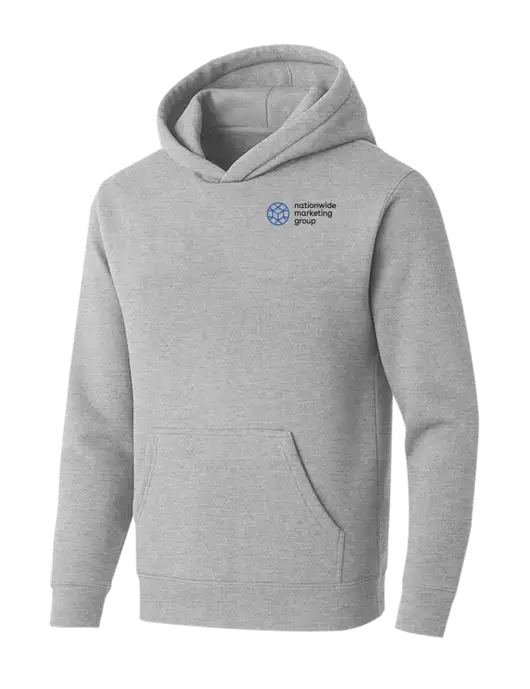 BELLA+CANVAS Light Grey Heather Sponge Fleece Pullover Hoodie w/Nationwide Logo