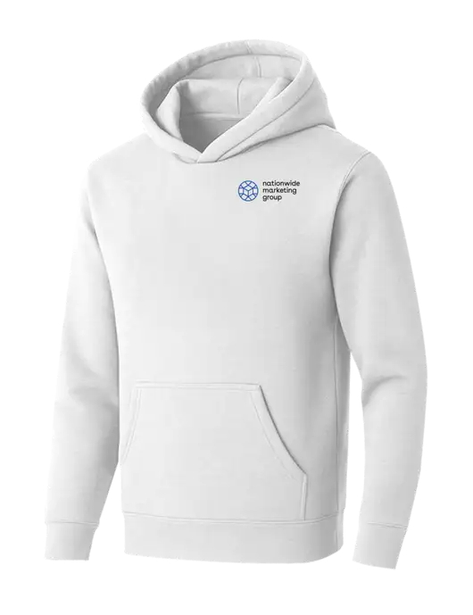 BELLA+CANVAS Heathered White Sponge Fleece Pullover Hoodie w/Nationwide Logo