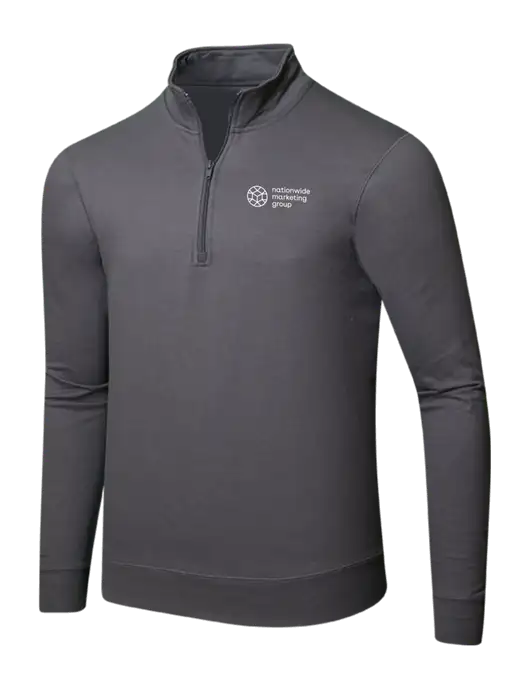 Charcoal 8.5 oz Ring Spun 1/4 Zip Pullover Sweatshirt w/Nationwide Logo