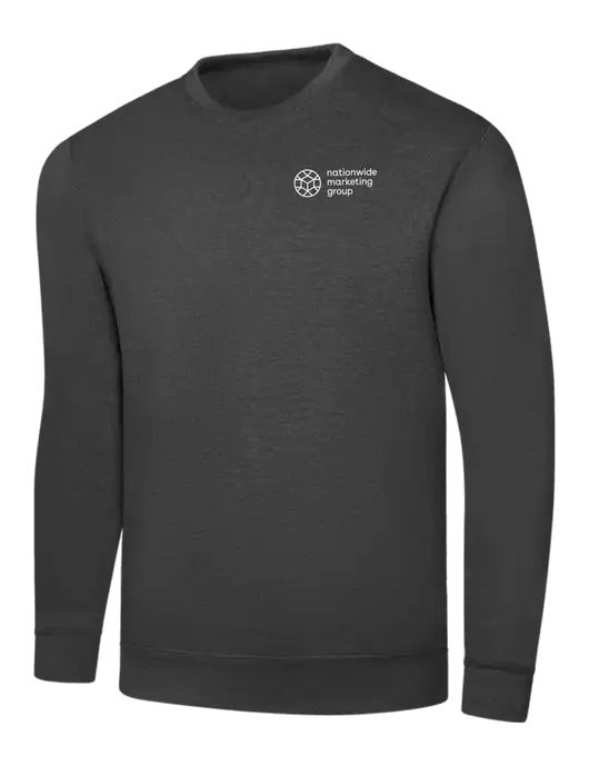 Dark Heather Grey 7.8 oz Ring Spun Crew Sweatshirt w/Nationwide Logo