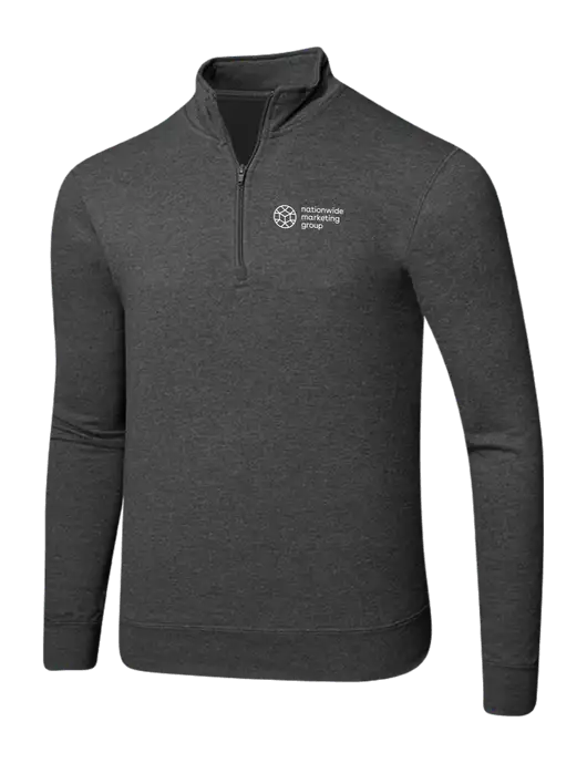 Dark Heather Grey 8.5 oz Ring Spun 1/4 Zip Pullover Sweatshirt w/Nationwide Logo