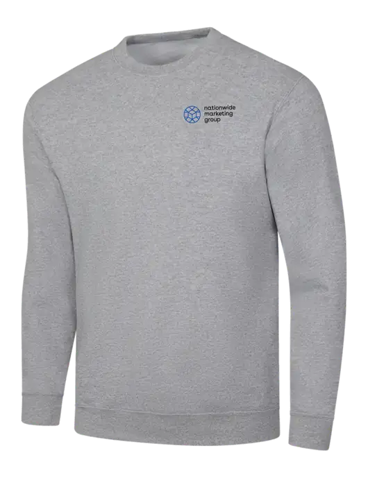Light Grey Heather 7.8 oz Ring Spun Crew Sweatshirt w/Nationwide Logo