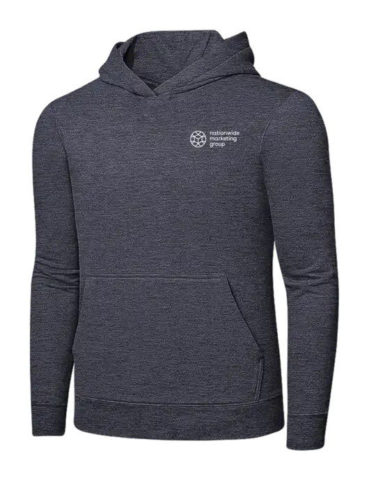 Heather Navy 7.8 oz Ring Spun Hooded Sweatshirt w/Nationwide Logo