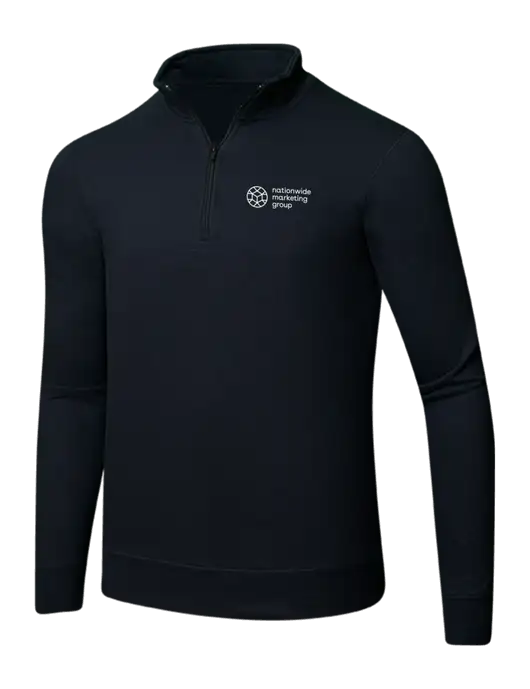 Jet Black 8.5 oz Ring Spun 1/4 Zip Pullover Sweatshirt w/Nationwide Logo