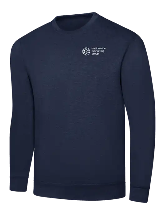Navy 7.8 oz Ring Spun Crew Sweatshirt w/Nationwide Logo
