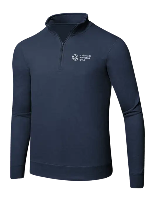 Team Navy 8.5 oz Ring Spun 1/4 Zip Pullover Sweatshirt w/Nationwide Logo