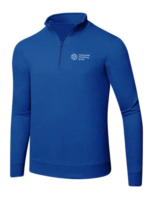 True Royal 8.5 oz Ring Spun 1/4 Zip Pullover Sweatshirt w/Nationwide Logo
