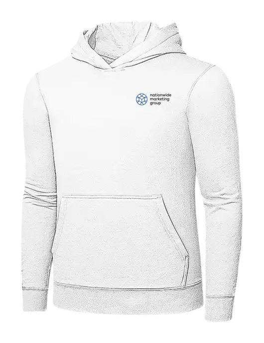 White 7.8 oz Ring Spun Hooded Sweatshirt w/Nationwide Logo