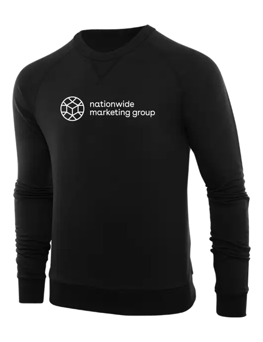 Allmade Deep Black Organic French Terry Crewneck Sweatshirt w/Nationwide Logo
