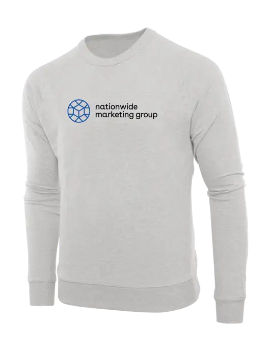Allmade Granite Grey Heather Organic French Terry Crewneck Sweatshirt w/Nationwide Logo