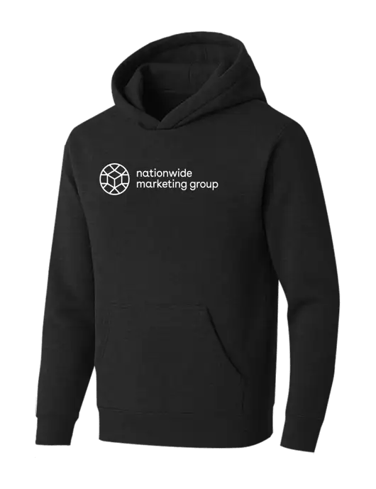 BELLA+CANVAS Black Heather Sponge Fleece Pullover Hoodie w/Nationwide Logo