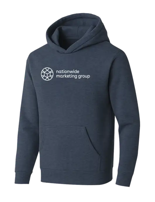 BELLA+CANVAS Heather Navy Sponge Fleece Pullover Hoodie w/Nationwide Logo
