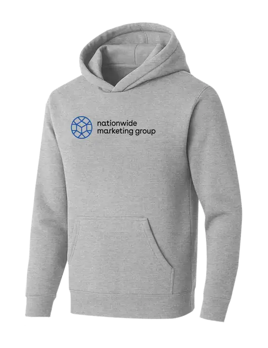 BELLA+CANVAS Light Grey Heather Sponge Fleece Pullover Hoodie w/Nationwide Logo