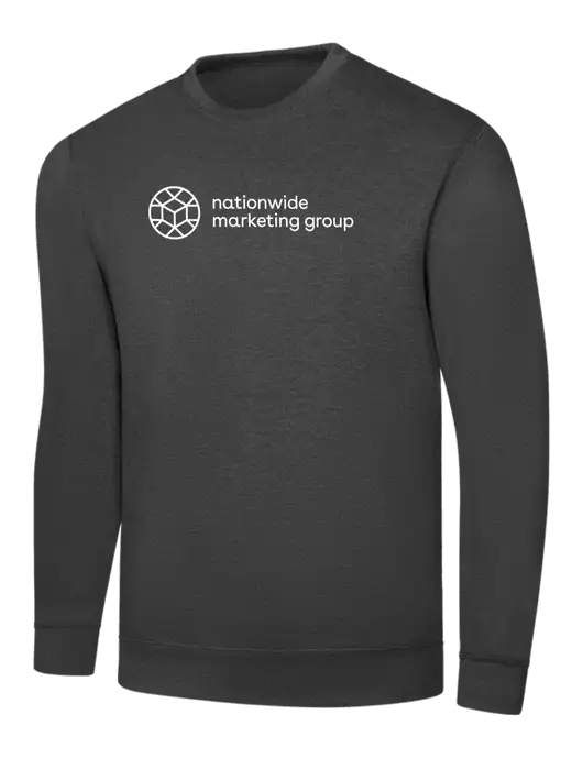 Dark Heather Grey 7.8 oz Ring Spun Crew Sweatshirt w/Nationwide Logo