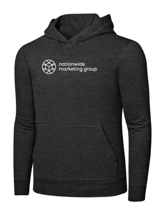 Dark Heather Grey 7.8 oz Ring Spun Hooded Sweatshirt w/Nationwide Logo