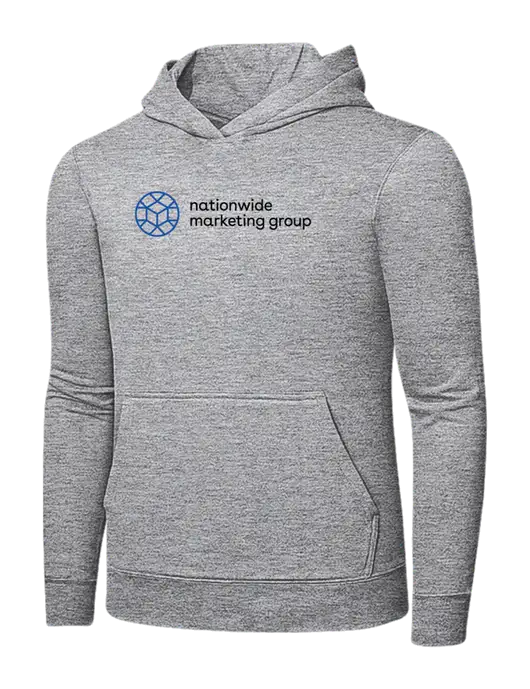 Light Grey Heather 7.8 oz Ring Spun Hooded Sweatshirt w/Nationwide Logo