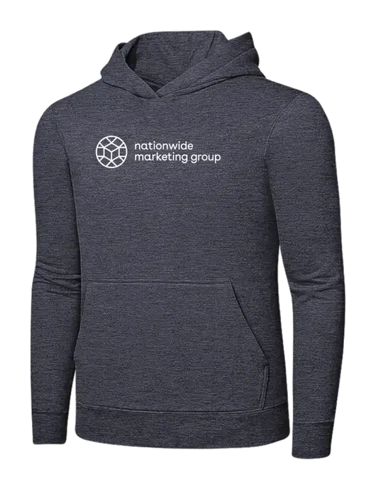 Heather Navy 7.8 oz Ring Spun Hooded Sweatshirt w/Nationwide Logo