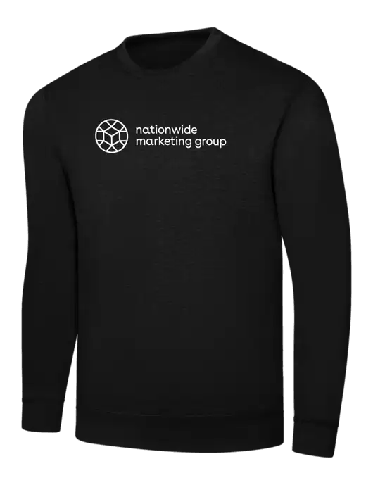 Black 7.8 oz Ring Spun Crew Sweatshirt w/Nationwide Logo