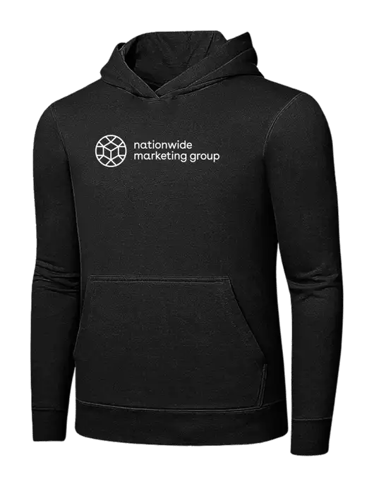 Jet Black 7.8 oz Ring Spun Hooded Sweatshirt w/Nationwide Logo
