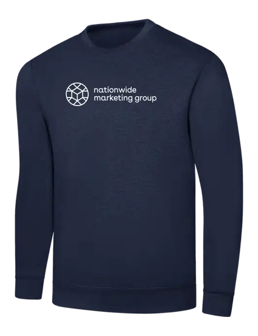 Navy 7.8 oz Ring Spun Crew Sweatshirt w/Nationwide Logo