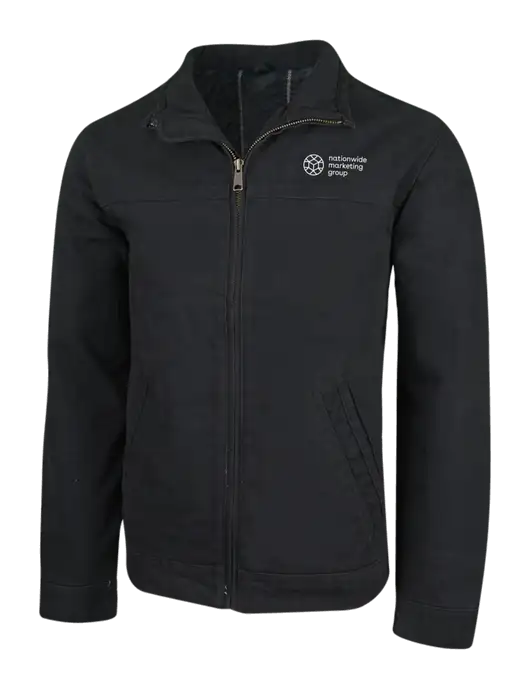 Cornerstone Black Washed Duck Cloth Flannel Lined Work Jacket w/Nationwide Logo