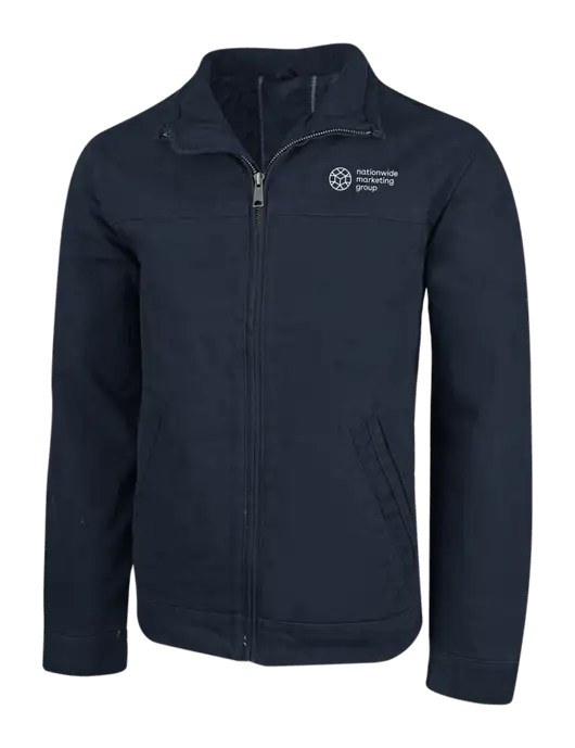 Cornerstone Navy Washed Duck Cloth Flannel Lined Work Jacket w/Nationwide Logo